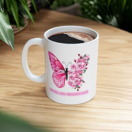 Kawaii Butterfly Ceramic Mug - Cute ASMR Design, Perfect Gift for Tea and Coffee Lovers